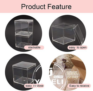 Clear Acrylic Square Cubes Small Storage <b>Box</b> Wedding Candy <b>Box</b> with Lid Jewelry <b>Display</b> Cubes Containers - Product Image 5