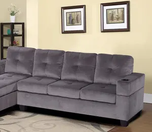 Роскошная мебель для гостиной оптом, современный секционный L-образный диван с хранилищем