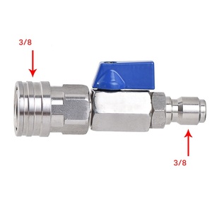 Adaptador de Conexión Rápida de 1/4 3/8 Pulgadas para <span class=keywords><strong>Lavado</strong></span> de Autos, Válvula de Bola de Acero Inoxidable con Movimiento Manual - Product Image 4