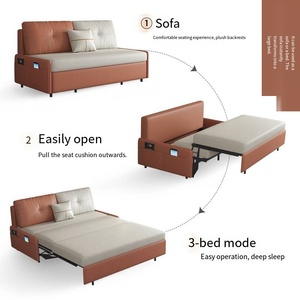 Hiện đại <span class=keywords><strong>Sofa</strong></span> giường Cơ chế gấp ba gấp phòng khách giường <span class=keywords><strong>sofa</strong></span> bản lề tiết kiệm không gian nội thất hệ thống gấp giường cơ chế - Product Image 5