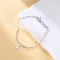 Bracelet pour femme en argent sterling 925 plaqué or rhodié avec breloque flèche et zircon serti griffe, sans nickel, sans plomb, minimaliste