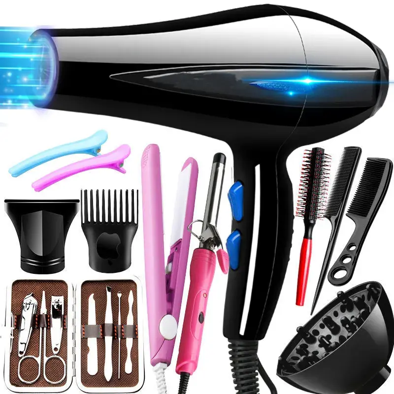 Atacado Kit Cabeleireiro 9 Em 1 Cabelo Secador E Alisador 1800w Sopro Eletrônico Cabelo Secador Set