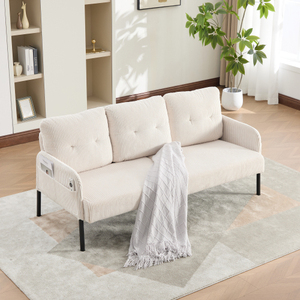 Sofá Cama Doble Extra Grande, Moderno, de Felpa, Tapizado en Corduroy, con Espuma Viscoelástica Ecológica, Acogedor, para Dormitorio, con Patas de Metal - Product Image 1