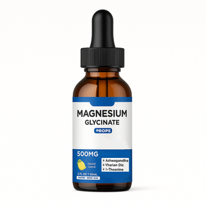 Gouttes de Glycinate de Magnésium Liquide 500mg à Marque Blanche OEM, Acide Aminé, Complément pour le Sommeil et les Muscles, Vitamine B6, 60ml (2 Fl Oz) - Product Image 1