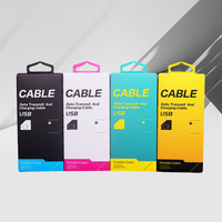 Boîte d'emballage en carton portable pour câble de charge rapide USB avec logo personnalisé, couleur du crochet pour l'électronique grand public