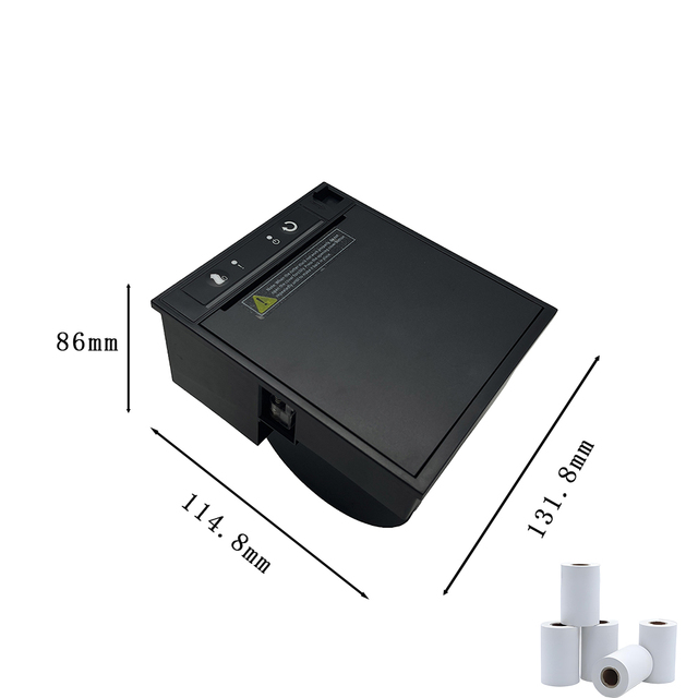 Embedded Panel 80mm Auto Cutter Thermal Receipt Printer with USB+RS232 Bill Printing Machine Compatible Thermal Label Paper