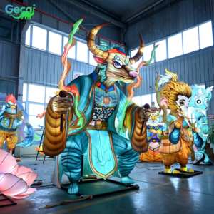 GECAI all'aperto grande lanterna cinese 12 segni zodiacali cinesi <span class=keywords><strong>toro</strong></span> demone re lanterna - Product Image 4