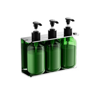 Distributeur de savon en acier inoxydable 304, sans perçage, mural, salle de bain d'hôtel, douche, flacon de shampoing à pression, design moderne et simple