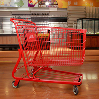 Chariot de supermarché 60/80/100/125/180 L, chariot en acier métallique pour aliments, chariot de magasin en gros, chariot de courses pliable avec siège