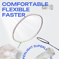 Raquette de badminton 6U Super Légère 2025 Neuve Tête Lourde Polyvalente en Fibre de Carbone 40T+30T Élastique et Durable