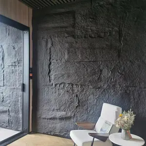 Painel de parede de fundo de pedra artificial de poliuretano leve à prova d'água para uso interno/externo ecológico