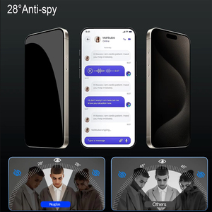 Protector de Pantalla Antiespía de Vidrio Templado con Pegamento Completo y Privacidad Automática para <span class=keywords><strong>iPhone</strong></span> 17 16 15 14 13 Mini 12 Pro <span class=keywords><strong>11XS</strong></span> XR 8 Plus - Product Image 3