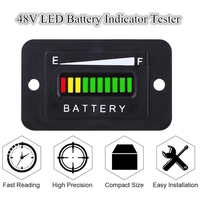 Alternateur pour voiturette de golf électrique, véhicule électrique, machine à empiler Star Car, voltmètre numérique LED 48 volts, jauge de batterie LED