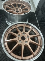 Liquidation Spéciale en Stock Prêt à Expédier Jantes Forgées 2 Pièces 18x8 18x11 5x120.65 Or Rose pour Chevrolet Nova 1966