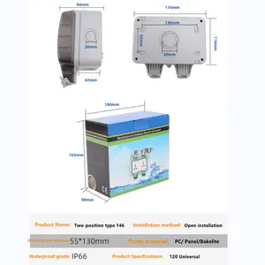 Bakélite anglaise à deux positions IP66 avec boîtier de prise de courant étanche 13A pour l'extérieur