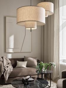 Lámpara Colgante Redonda de Cristal Dorado, E26 LED 3500K, Luz Blanca Cálida Suave, Pantalla de Tambor, Altura Ajustable, Diseño para Montar en Sala de Estar - Product Image 3