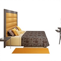 Ensemble de meubles de chambre à coucher pour hôtel 4 étoiles moderne, panneaux en bois, pour des chambres contemporaines élégantes