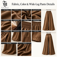 Pantalon Palazzo Femme OEM/ODM en Soie Satinée Respirante à Taille Haute Élastique et Coupe Ample à Jambes Larges