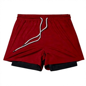 Shorts de bain mi-taille en polyester tricoté 100 % pour hommes, séchage rapide, légers, pour la plage, élastiques, décontractés, vente en gros OEM - Product Image 2