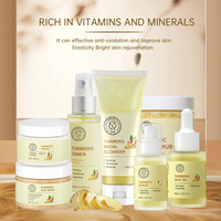 Kit cadeau de soins de la peau 100% biologique à la marque privée, éclaircissant, à base d'herbes chinoises, anti-acné, anti-taches brunes, éclaircissant, au curcuma