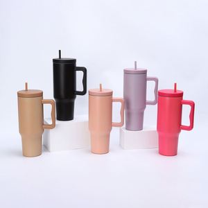 Wholesale 40oz Stainless Steel Travel <b>Mug</b> with Handle and Straw Cup <b>Holder</b> Friendly Vacuum Insulated Car Tumbler for Commuters - Product Image 2