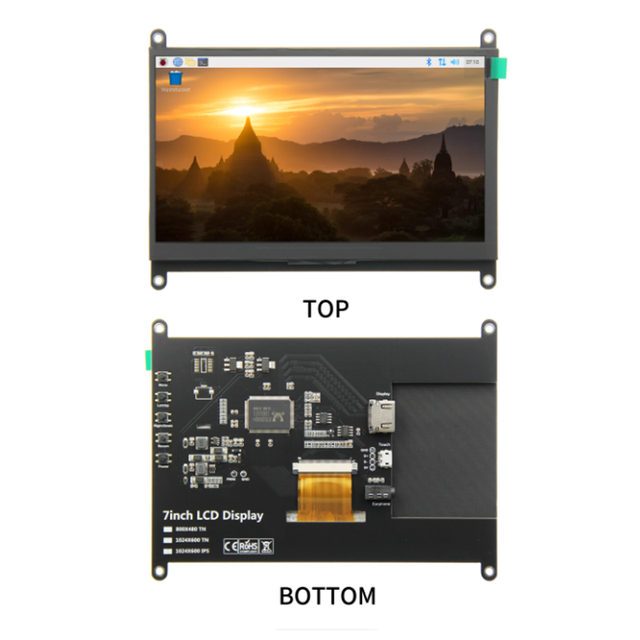 Raspberry Pi 7-inch Screen Computer Monitor Main Unit AIDA64 Screen Temperature Monitoring ITX case Secondary Screen Recessed