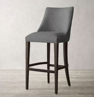 HLM28 Chaise de bar sans accoudoirs en bois, style ferme moderne, revêtement en tissu durable, pour la maison, le bar, l'hôtel, usage commercial