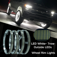 Feux LED pour jantes de camion, 17 pouces, 7 rangées, 4 pièces, 5376SMD, 240W, blanc, extérieur, IP68, étanche, contrôle par application