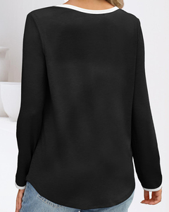 <span class=keywords><strong>Prix</strong></span> bas 95% Polyester Casual Long t-shirt à manches longues hauts avec <span class=keywords><strong>manchette</strong></span> de couleur unie pour les femmes - Product Image 6