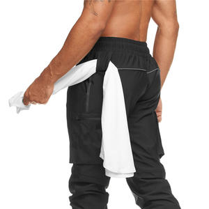 Logo personnalisé pour hommes blanc Polyester fermeture éclair poche Gym Joggers 2022 pied étroit taille élastique <span class=keywords><strong>Jogging</strong></span> pantalon de survêtement pour hommes - Product Image 2