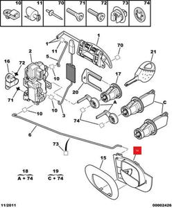 Poignées de <span class=keywords><strong>porte</strong></span> intérieures Peugeot 206 <span class=keywords><strong>207</strong></span> Avant et arrière Chrome Matériau ABS OE 9143R2 9144E3 - Product Image 5
