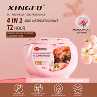 Capsules de lessive XINGFU 4-en-1 concentrées 8X, écologiques et jetables, 11G x 60 comprimés, pour vêtements personnalisés