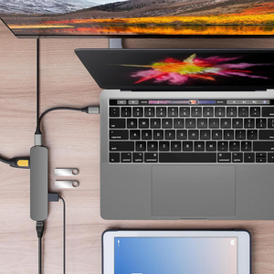 ฮับ USB-C <span class=keywords><strong>4</strong></span>-in-1 ยี่ห้อ SYONG พร้อมพอร์ต Gigabit Ethernet, RJ45 1000Mbps + พอร์ต USB 3.0 จำนวน 3 พอร์ต, อะแดปเตอร์ Type-C วัสดุอะลูมิเนียมสำหรับแล็ปท็อป ทีวี พีซี คอมพิวเตอร์ - Product Image 6