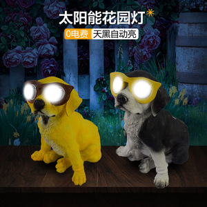 Solar <b>Dog</b> Garden <b>Lights</b> Resin Outdoor Decor LED Waterproof Solar Powered Free Standing Spot <b>Dog</b> Statues - Product Image 4