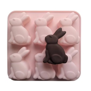 Pink <b>Silicone</b> Easter Bunny Cake Mold Non Stick Rabbit Chocolate Candy Gummy Mould <b>Baking</b> Tray - Product Image 1