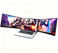 Moniteur portable double P7Pro 15,6 pouces 1080p FHD LCD, extension d'écran triple pour ordinateur portable, pilote requis, un câble pour deux écrans, protection des yeux