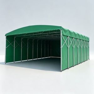 Cochera Plegable con Estructura de Aluminio y Cubierta de PVC Impermeable Retráctil para Estacionamiento al Aire Libre - Product Image 1