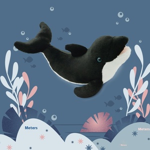 Peluche de Delfín Negro de una Pieza, Juguete de Peluche Inspirado en Tiburones y Ballenas con Relleno de PP, Accesorio para Niños - Product Image 5