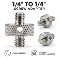 Adaptateur de vis pour appareil photo OEM en acier inoxydable 1/4 à 1/4, connecteur de trépied double extrémité, goujon moleté