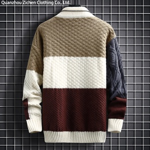2023 Autumn and Winter New <strong>Sweater</strong> Warm Fashion Stitching Color Matching Pullover Round Neck <strong>Sweater</strong> Thickened <strong>Knitted</strong> <strong>Sweater</strong> - Product Image 3