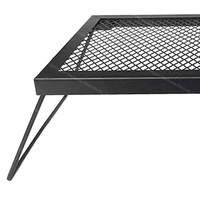 Table de barbecue portable pliable avec grille et plaque de cuisson pour une cuisson polyvalente au feu de camp