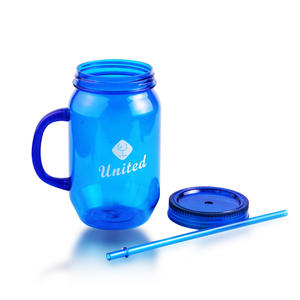 26oz Plastic Mason <b>Jars</b> with Lids and Straws Break Resistant Portable Handle for Home Party and Adults <b>Water</b> Cup Kids - Product Image 2