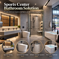 Ensemble WC public CE pour projets de centres de fitness, système de douche et toilettes en céramique, service de personnalisation, approvisionnement en gros, fonctionnel