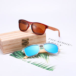 Lunettes de soleil polarisées en bois de luxe unisexe CONCHEN, logo personnalisé, monture carrée, <span class=keywords><strong>UV</strong></span> <span class=keywords><strong>400</strong></span>, <span class=keywords><strong>cat</strong></span>égorie 3, verres transparents TAC, effet miroir - Product Image 2