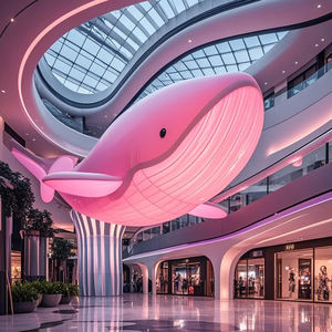 Modello Gonfiabile 3D di Balena Sospesa Airvon, Pubblicità Personalizzata, Gigante Attrazione Galleggiante Rosa per Mostre Commerciali - Product Image 2