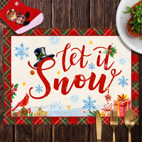 Ychon Neuerscheinung Weihnachtsmuster-Tischsets Individuell Bedruckte Tischsets Wärmeisolierende Tischmatten Weihnachtsdekoration
