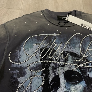 Camisetas de Cuello Redondo <span class=keywords><strong>para</strong></span> <span class=keywords><strong>Hombre</strong></span>, Lavadas al Ácido, de Alta Calidad, Estilo Vintage, <span class=keywords><strong>Ropa</strong></span> <span class=keywords><strong>Hip</strong></span> <span class=keywords><strong>Hop</strong></span> de Diseñador, Camiseta de Primera Calidad con Pedrería <span class=keywords><strong>para</strong></span> <span class=keywords><strong>Hombre</strong></span> - Product Image 3