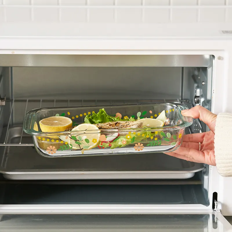 Nordic Oven Safe High Borosilicate Glass Bakeware Tray Baking Dish 3359