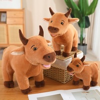 Peluche de simulation transfrontalière : Bouc d'eau, Vache jaune, Yak - Poupée en tissu pour enfants, rembourrée en coton PP, Cadeau pour événements