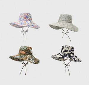 Spring Summer Outdoor Travel Bucket <b>Hat</b> Flower Pattern Wide Brim Bucket <b>Hat</b> Pastoral Style Trendy Foldable Fisherman <b>Hat</b> - Product Image 2